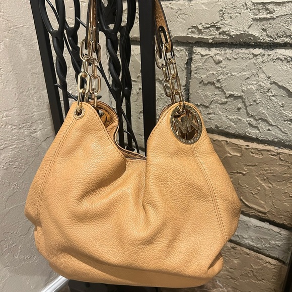 Michael Kors Camel Leather Bag with Gold Hardware - Picture 3 of 5